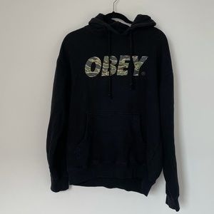 Obey camo hoodie. Fair condition.